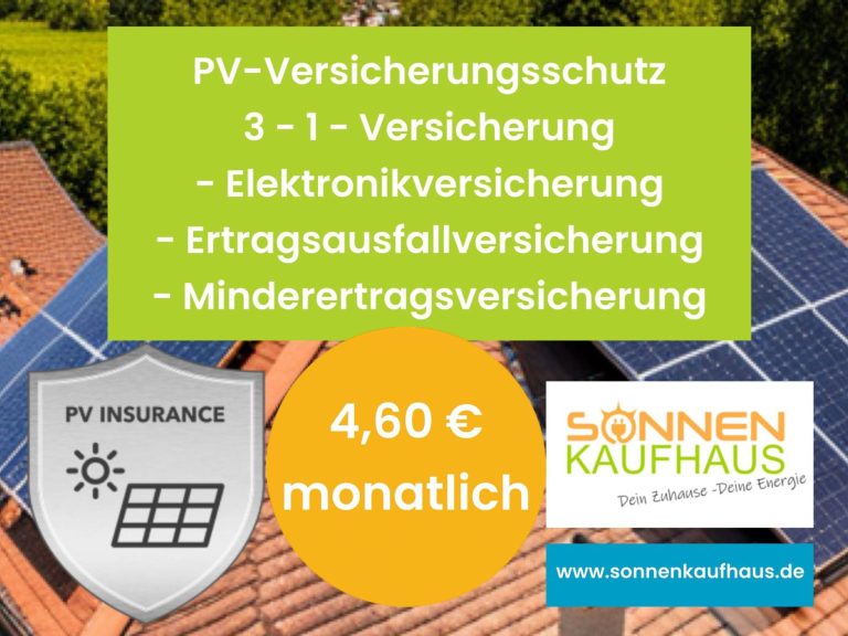 Photovoltaikversicherung ab 4,60 € im Monat