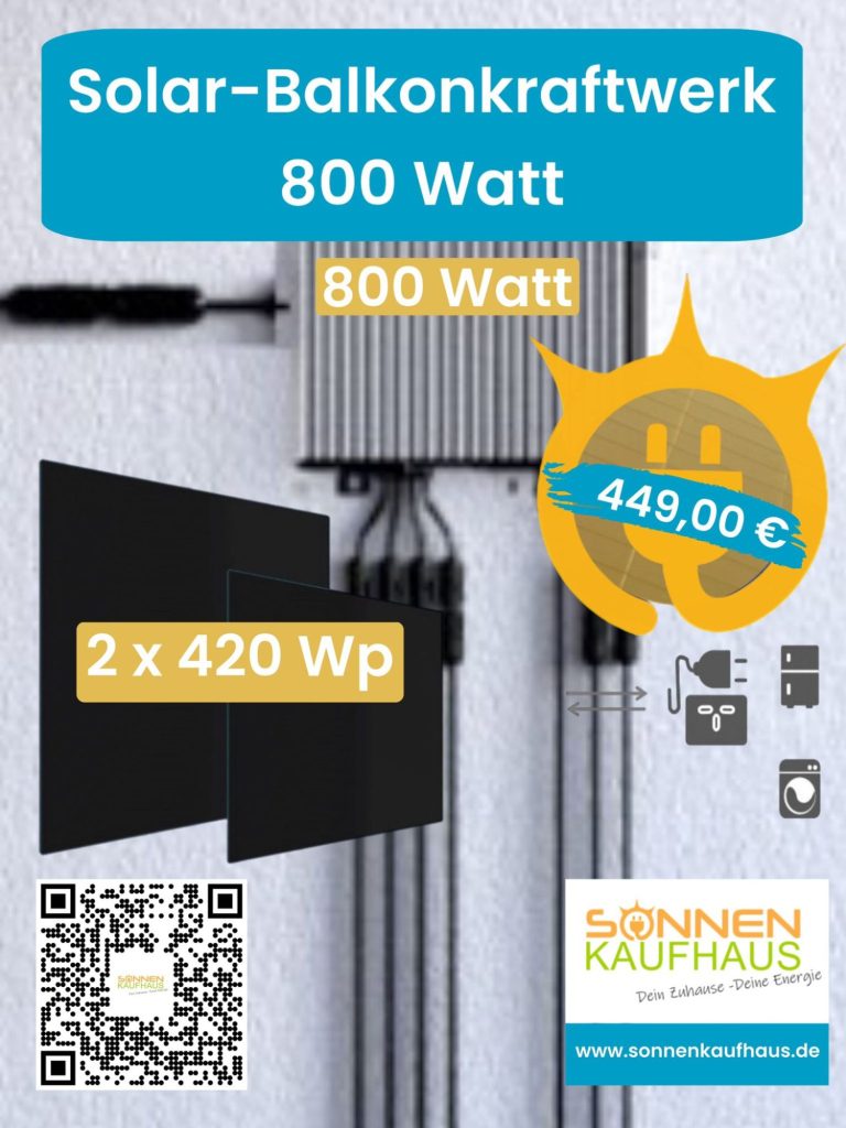 Solar Balkonkraftwerk 800 Watt für Freiburg, Emmendingen, Kaiserstuhl, Markgräfler Land